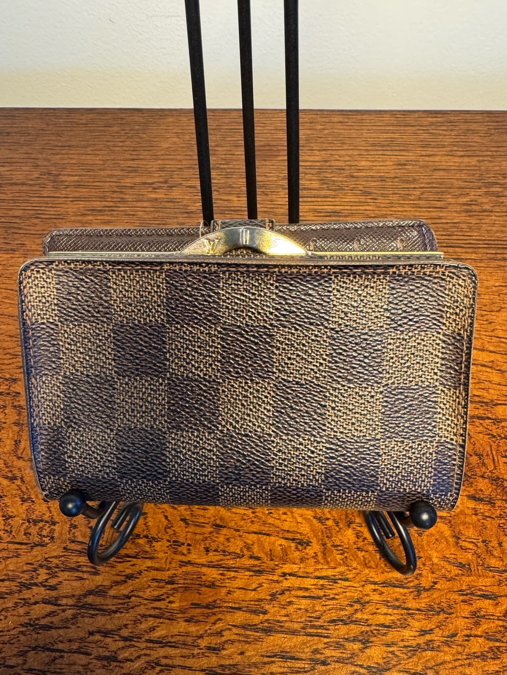Louis Vuitton Damier Ebene Portefeuille Viennois French Kisslock Wallet - Picture 2 of 10